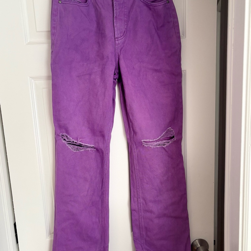 AFRM Purple Straight Leg Jeans